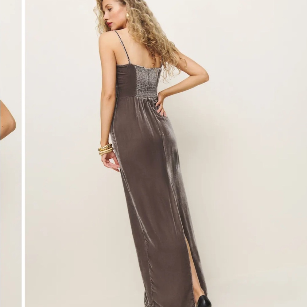 Reformation Frankie Velvet Dress Brown - Size 0